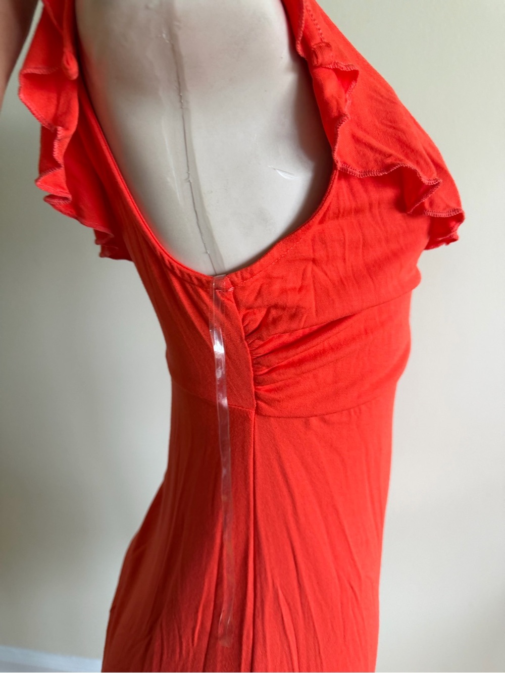 Bright Red Tie-Front Ruffled Mini Dress - Picture 8 of 11